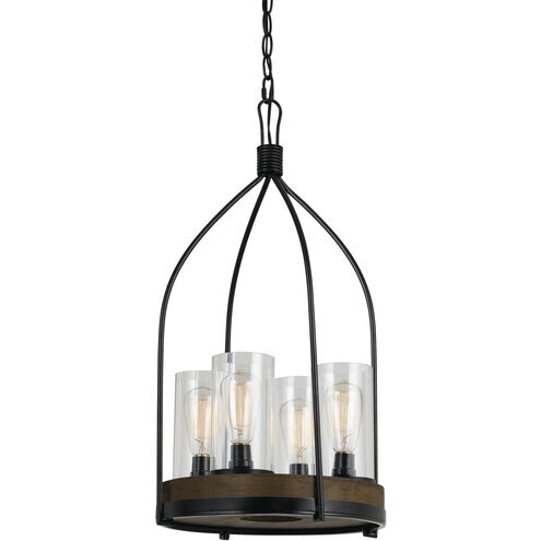 Chardon 4 Light 15 inch Iron Wood Chandelier Ceiling Light