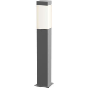 Square Column 12V 8 watt Textured Gray Bollard