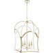Tiffany 4 Light 21.25 inch Studio White with Aged Brass Entry Ceiling Light