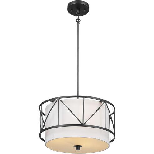 Birkleigh 3 Light 14 inch Black Flush Mount Ceiling Light