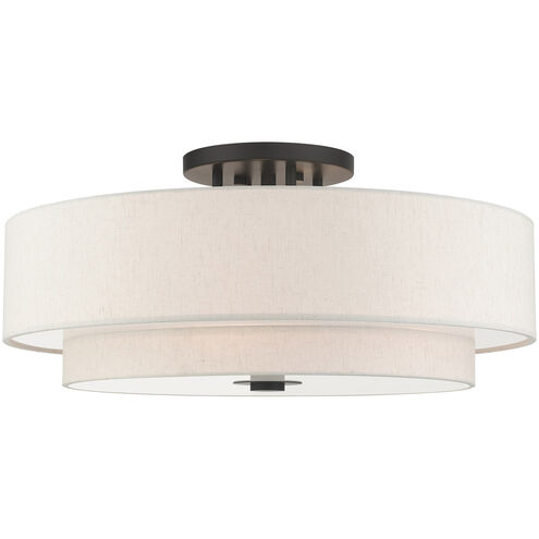 Meridian 6 Light 30 inch English Bronze Semi Flush Ceiling Light
