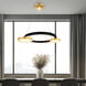 Deux Lunes LED 20 inch Brass and Pearl Black Island/Pool Table Light Ceiling Light