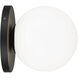Cosmo Wall Sconce Wall Light in Black and Opal Glass