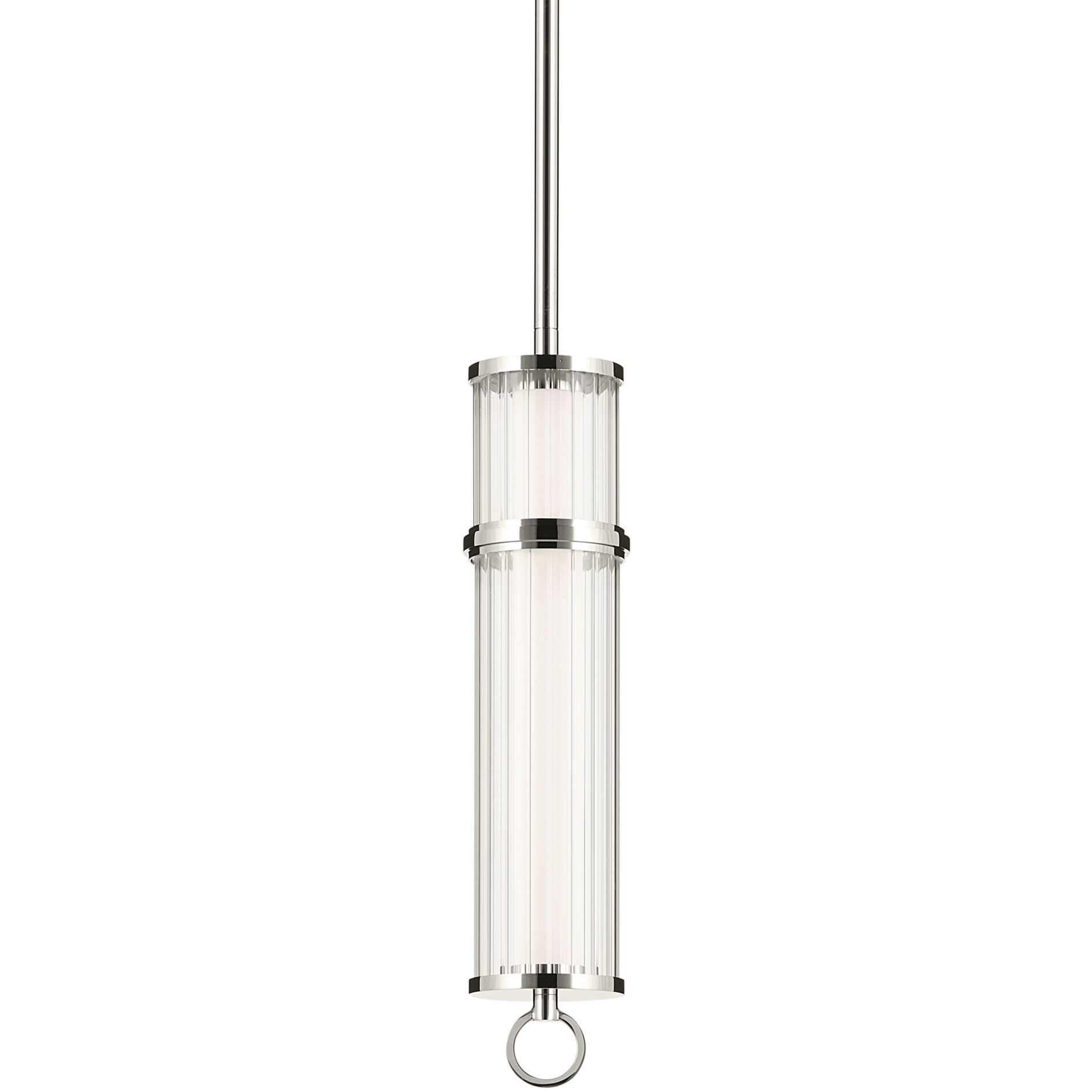 Riven LED Polished Nickel Mini Pendant Ceiling Light