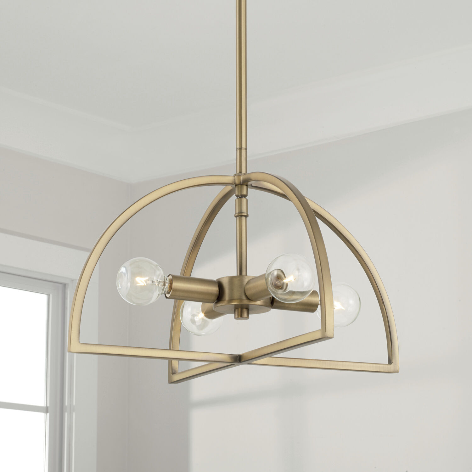 Lawson 4 Light 15 inch Aged Brass Semi-Flush Mount Ceiling Light, Convertible Dual Mount