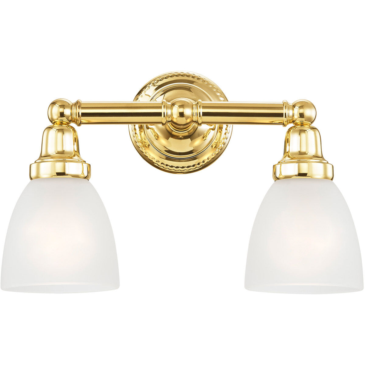 Classic 2 Light 16 inch Polished Brass Bath Vanity Wall Light