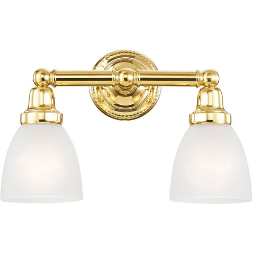 Classic 2 Light 16 inch Polished Brass Bath Vanity Wall Light