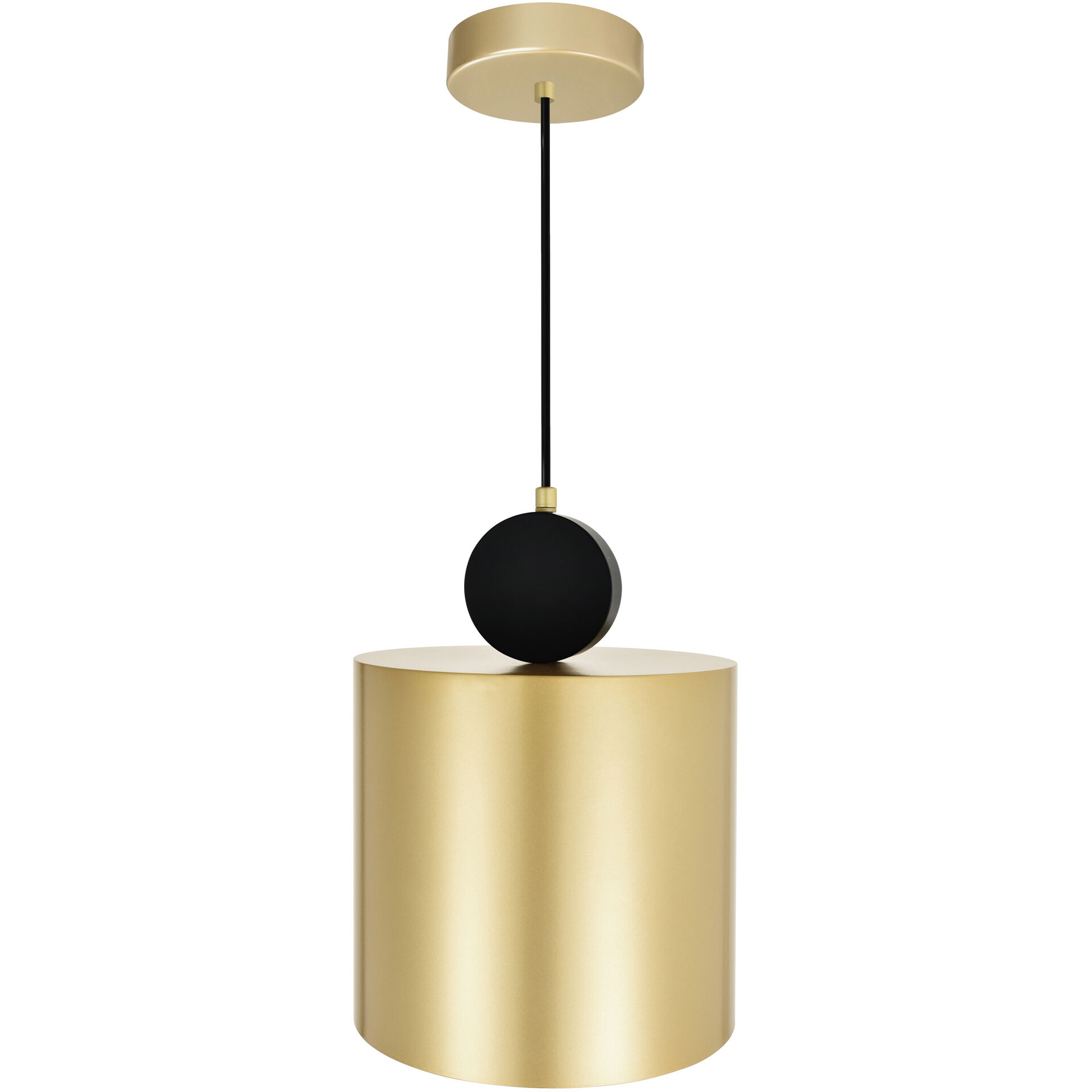 Saleen LED 9 inch Brass and Black Mini Pendant Ceiling Light