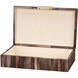 Palm 14.25 inch Brown Straw and Antique Brass Marquetry Box