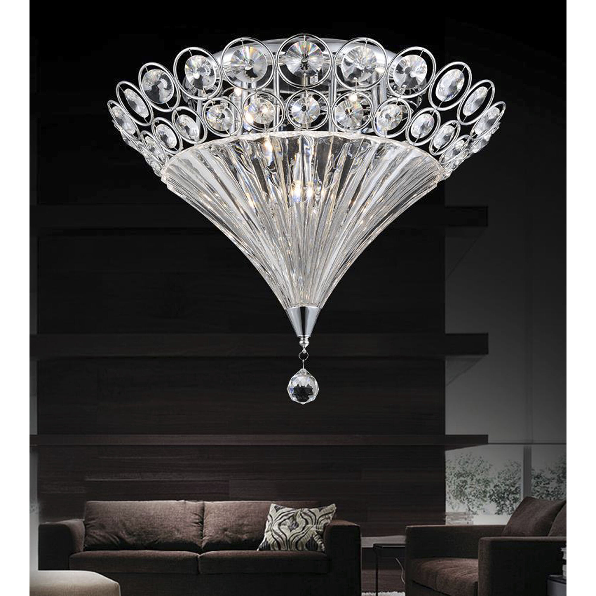 Lina 6 Light 23 inch Chrome Bowl Flush Mount Ceiling Light