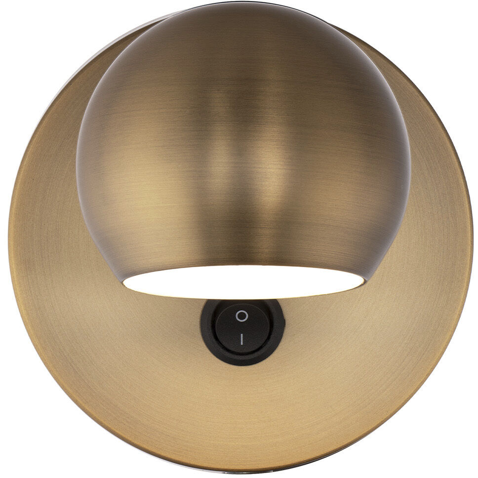 Duplex Reading Light Wall Light in Aged Brass, dweLED
