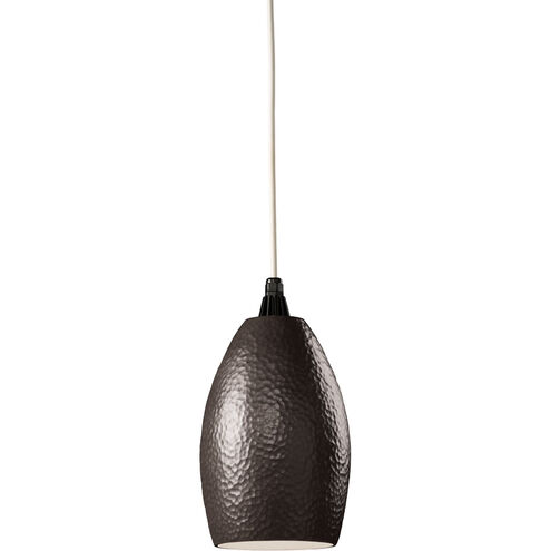 Radiance LED 10 inch Hammered Iron Pendant Ceiling Light