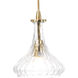 Isabella Carafe 1 Light 7 inch Clear with Brass Pendant Ceiling Light