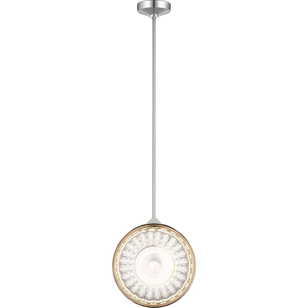 Waterford Copper Coast LED 15 inch Polished Nickel Olive Cut Pendant Ceiling Light