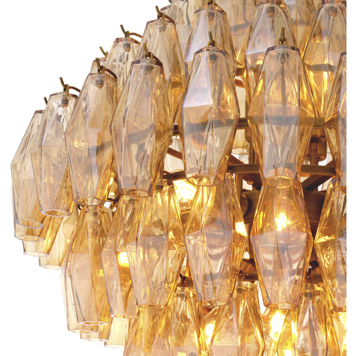 Benini 17 Light 25.59 inch Amber Glass Chandelier Ceiling Light, Large