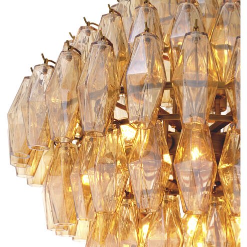 Benini 17 Light 25.59 inch Antique Brass Chandelier Ceiling Light, Large