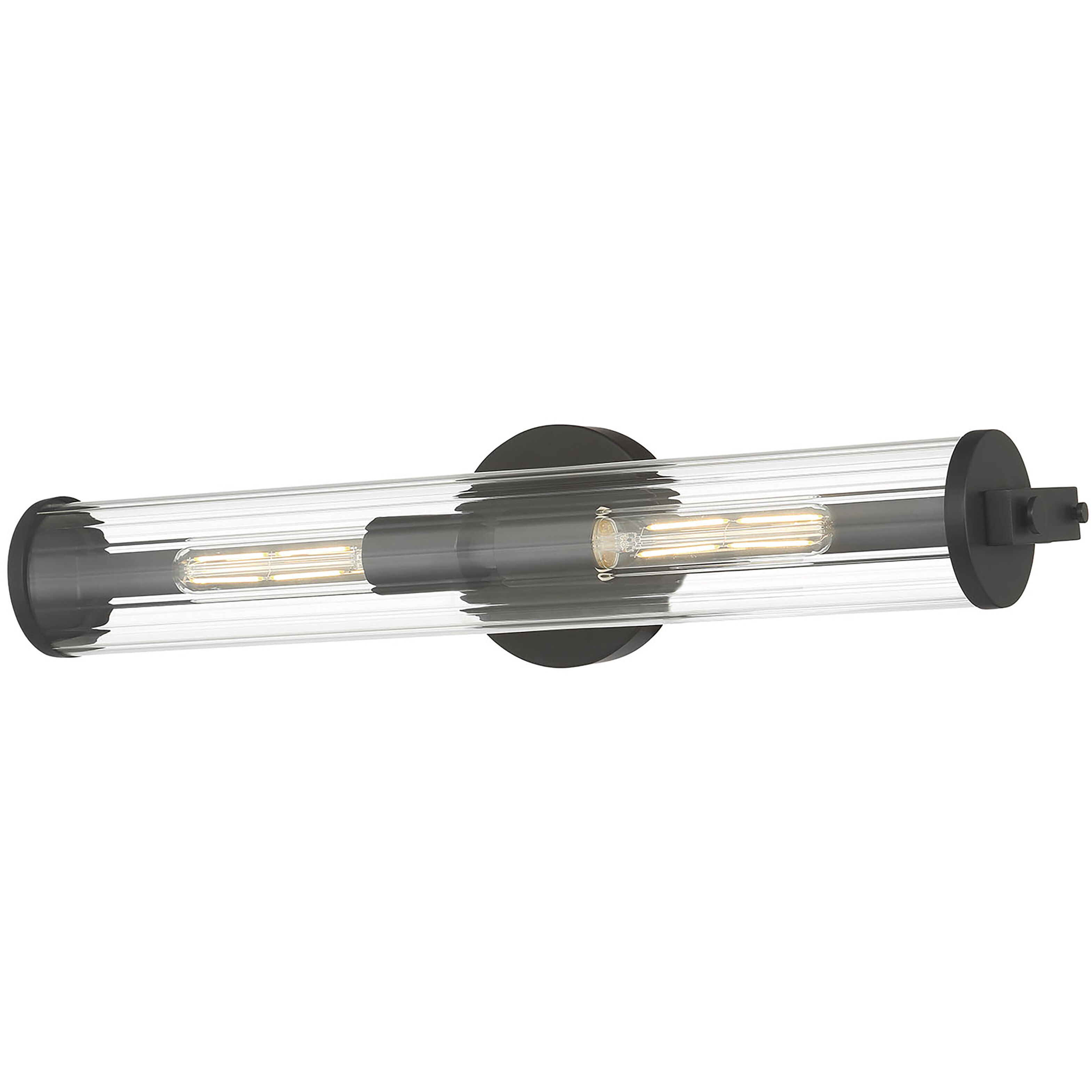 Cylora 2 Light 22.75 inch Matte Black Bathroom Vanity Light Bar Wall Light