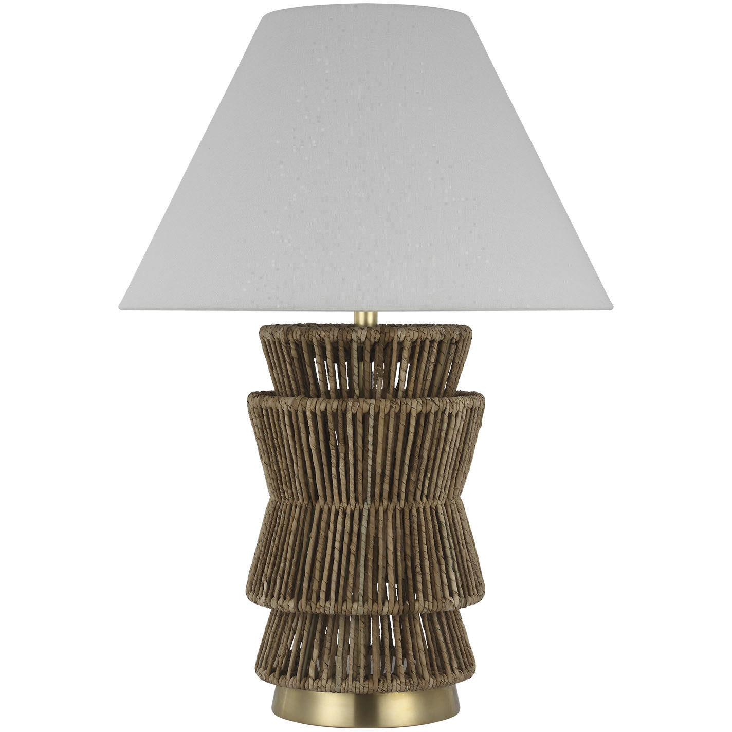 Chapman & Myers Antigua 29.25 inch 15 watt Natural Abaca and Antique-Burnished Brass Layered Table Lamp Portable Light