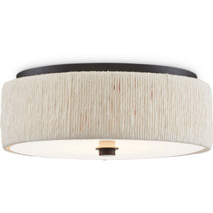 Tyrone 1 Light 14 inch Natural/Black Flush Mount Ceiling Light