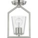 Vertex 1 Light 5 inch Brushed Nickel Semi-Flush Mount Ceiling Light