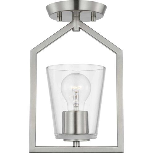 Vertex 1 Light 5 inch Brushed Nickel Semi-Flush Mount Ceiling Light