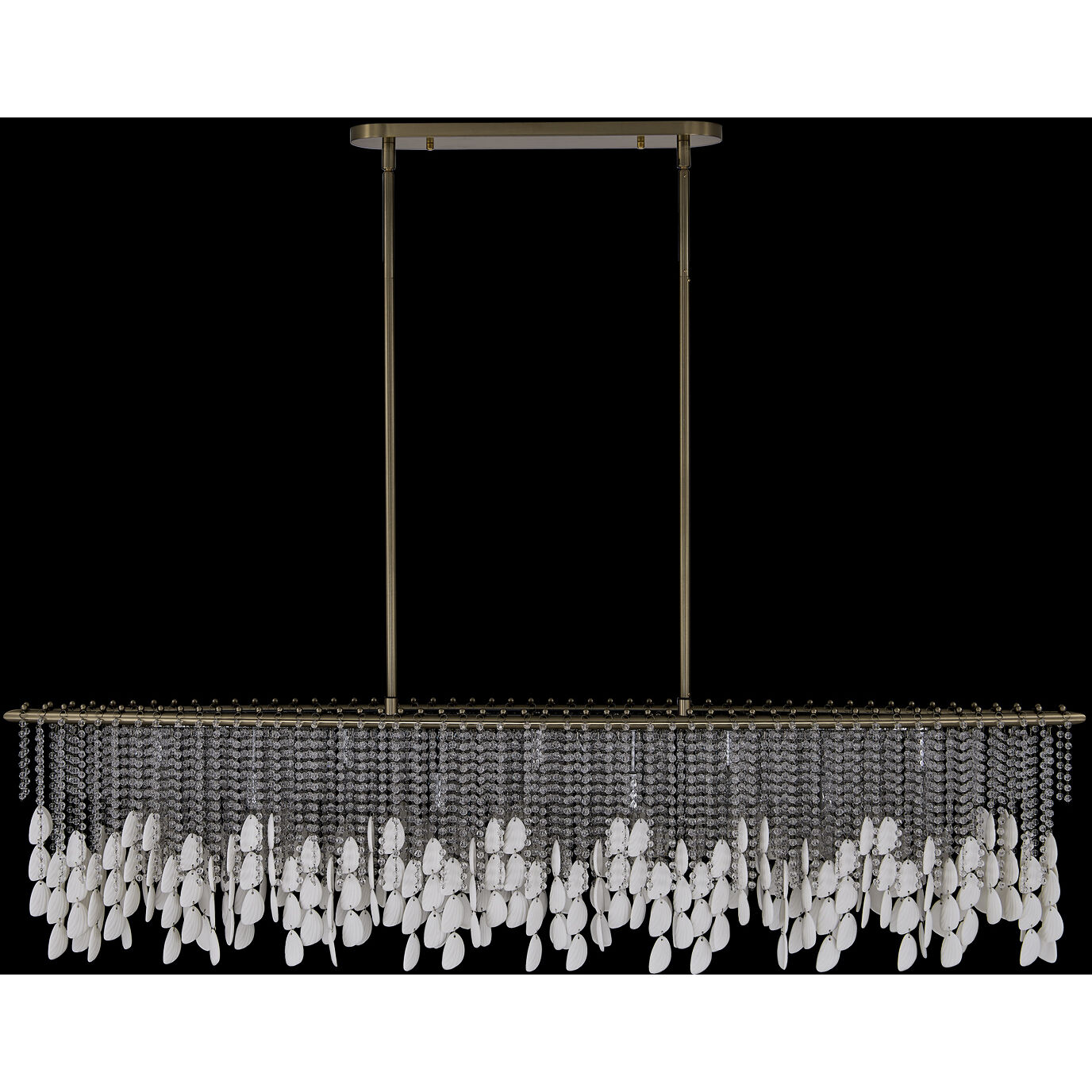 Farfalle 9 Light 9 inch Brushed Champagne Gold Linear Pendant Ceiling Light