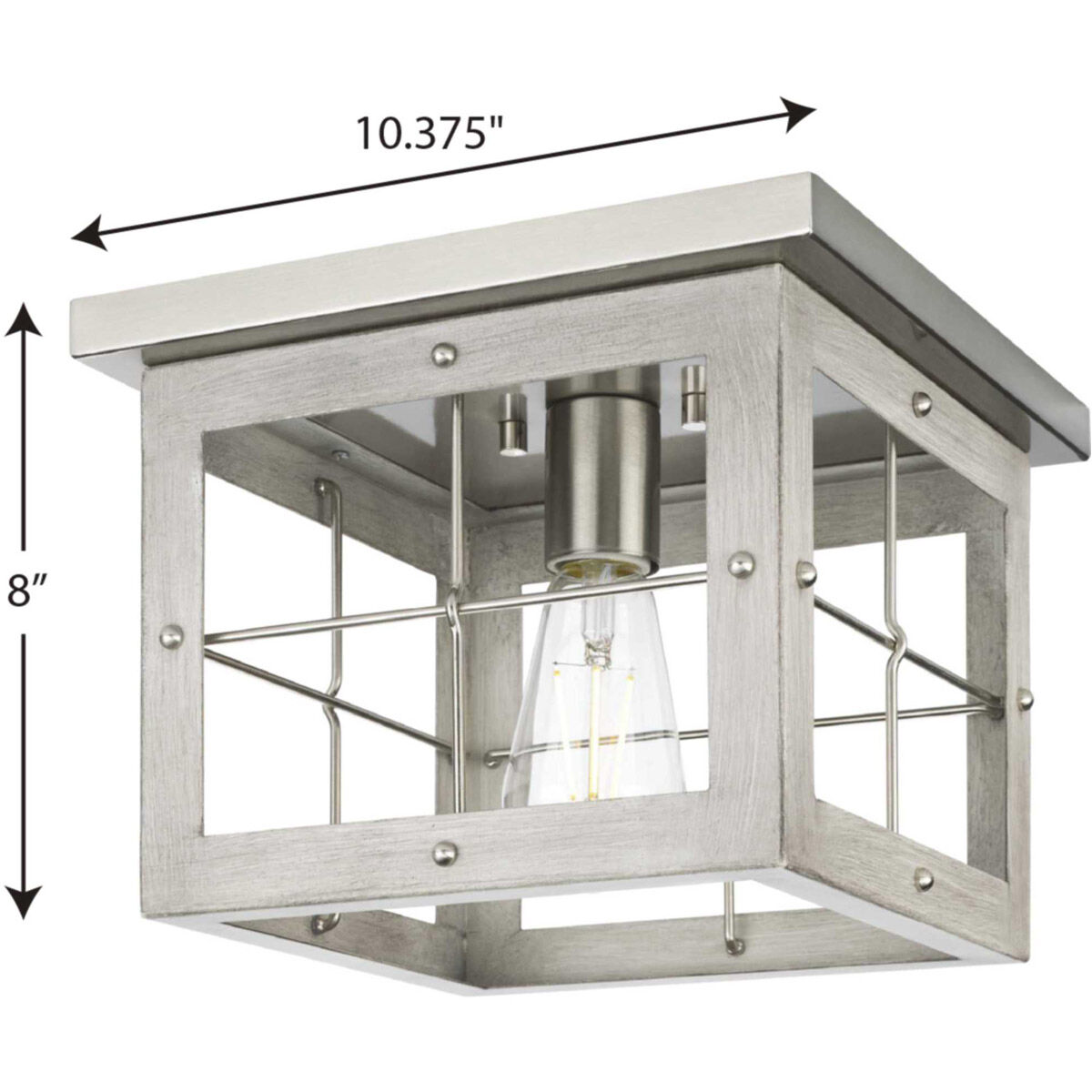Hedgerow 1 Light 10 inch Brushed Nickel Flush Mount Ceiling Light