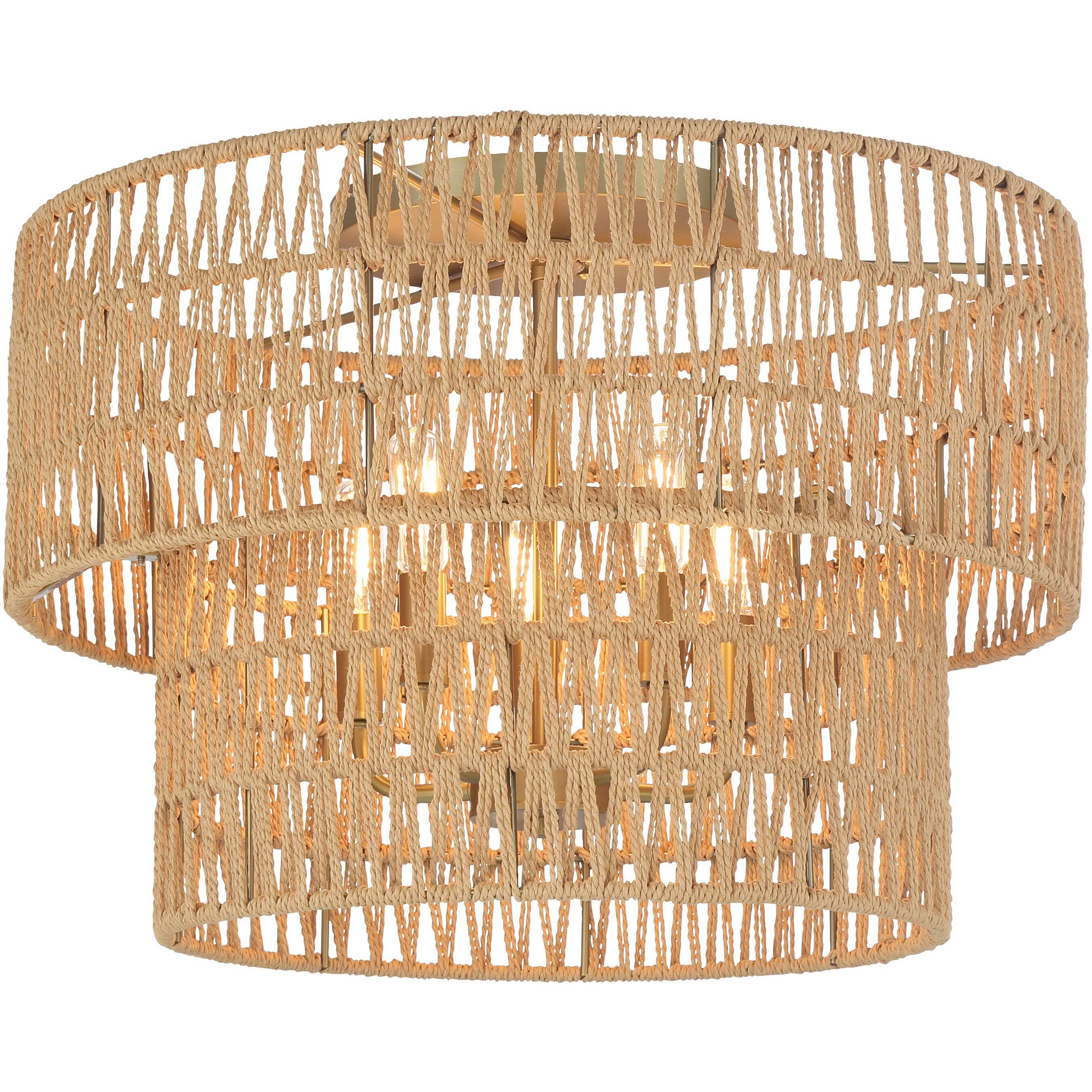 Bungalow Heaven 5 Light 20 inch Soft Brass Flush Mount Ceiling Light