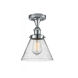 Ballston Large Cone 1 Light 8 inch Polished Chrome Semi-Flush Mount Ceiling Light in Seedy Glass, Ballston