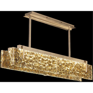 Terra LED 52 inch Gold Linear Pendant Ceiling Light in Gold Studio Glass