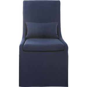 Coley Denim Blue Linen Armless Chair