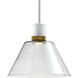 Zigrina 1 Light 11.75 inch Matte White with Aged Brass Pendant Ceiling Light