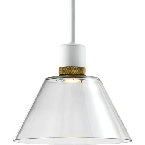 Zigrina 1 Light 11.75 inch Matte White with Aged Brass Pendant Ceiling Light