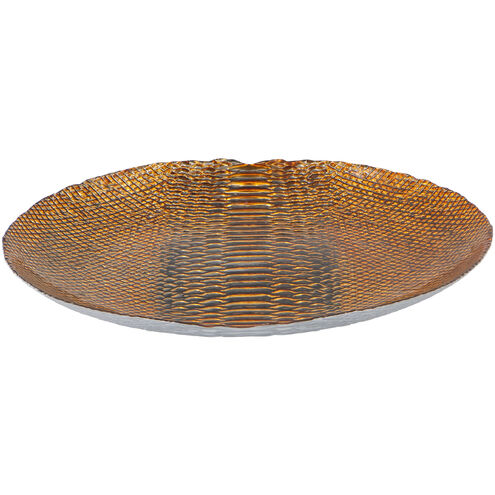 Anita 19 X 19 inch Gold and Brown Charger Plate