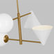 AERIN Cosmo 4 Light 28 inch Matte White and Burnished Brass Chandelier Ceiling Light in Matte White / Burnished Brass