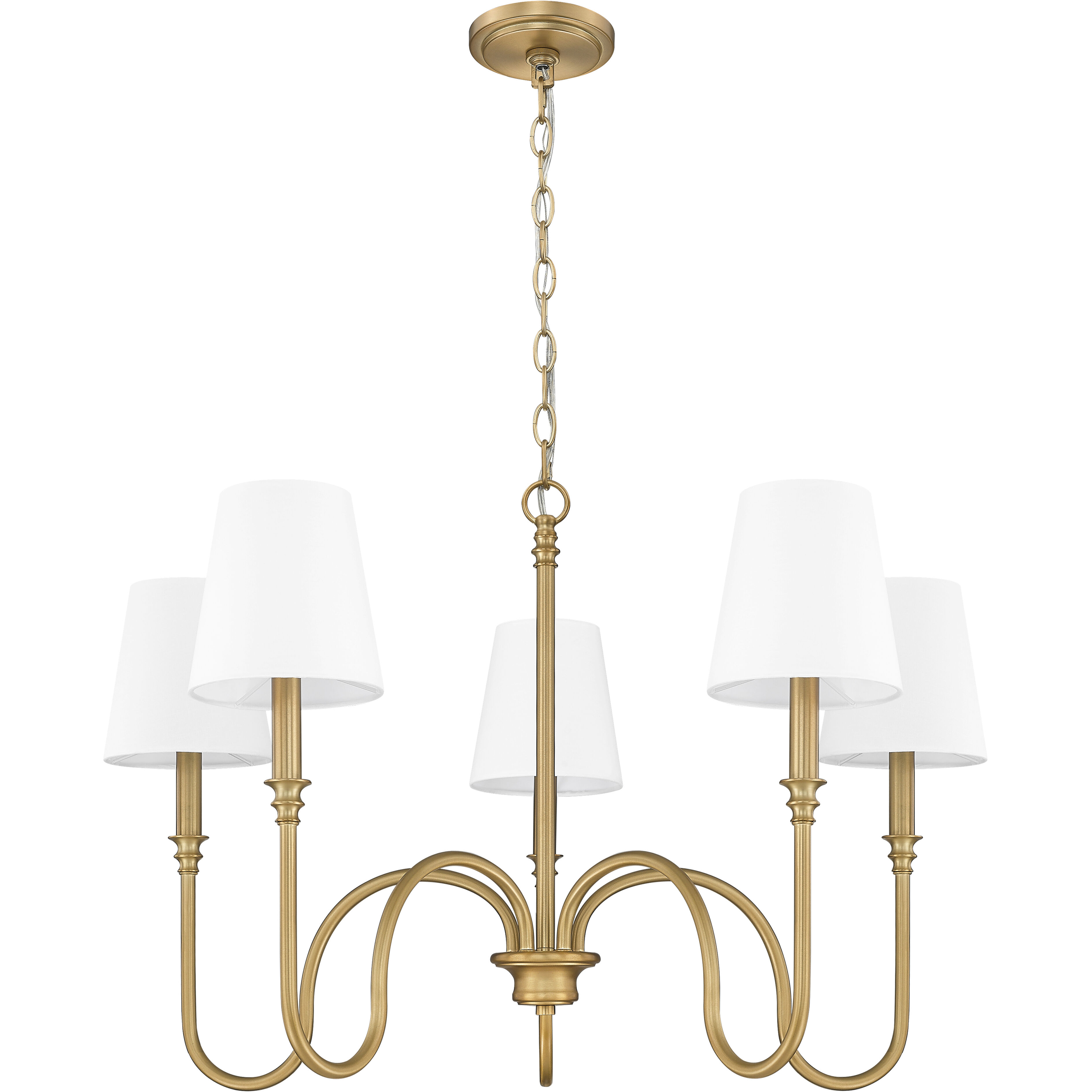 Jisele 5 Light 30 inch Rubbed Brass Chandelier Ceiling Light