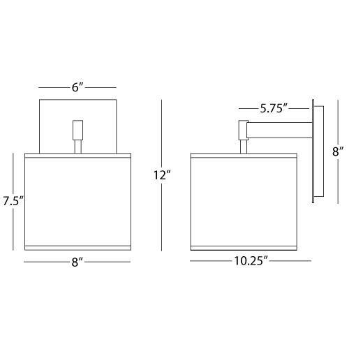 Echo 1 Light 8 inch Deep Patina Bronze Wall Sconce Wall Light