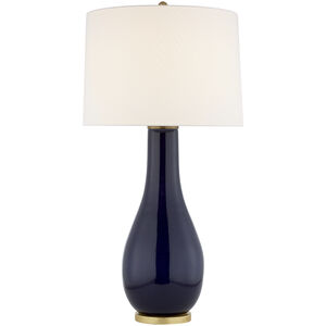 Chapman & Myers Orson Denim Porcelain Table Lamp in Linen