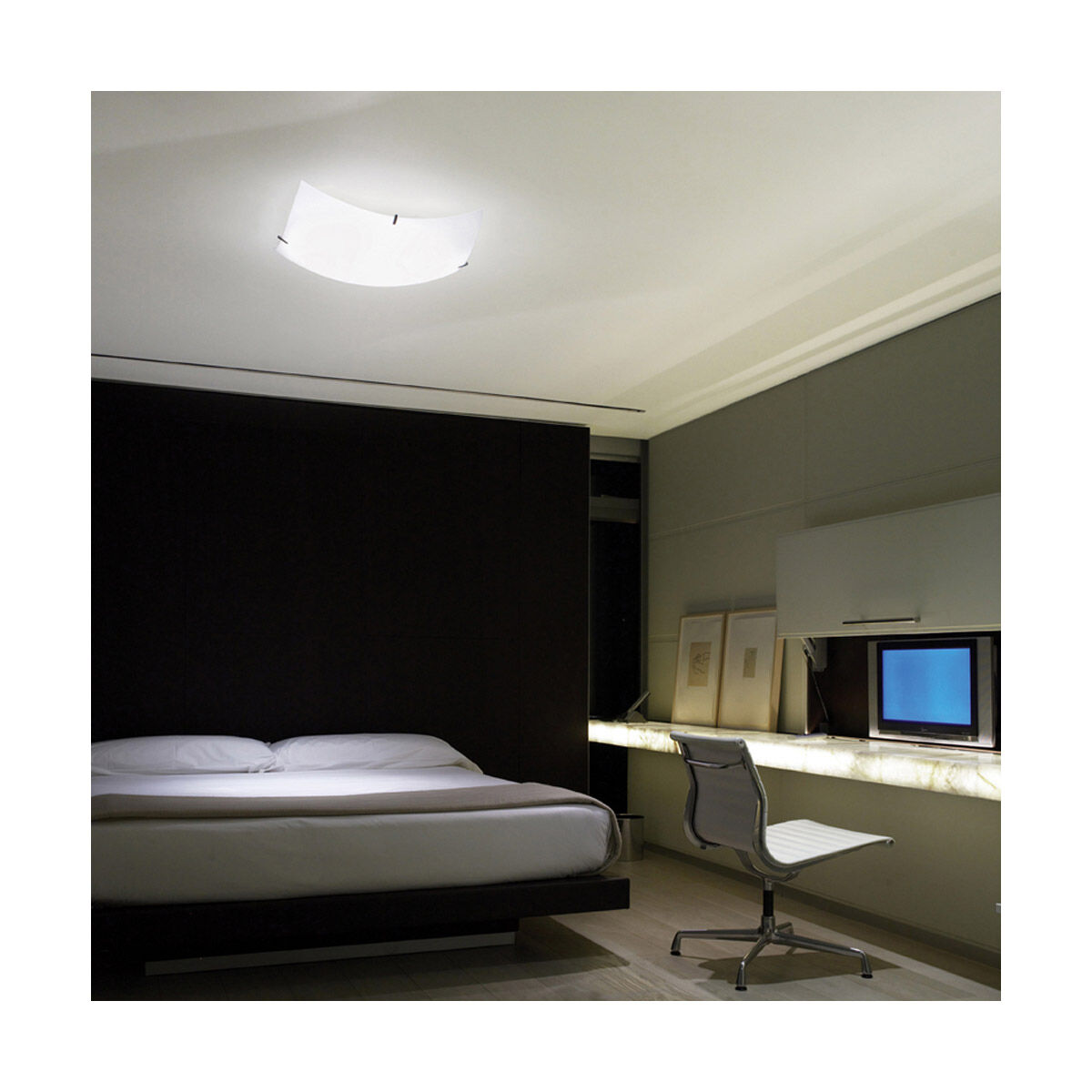 Carre 2 Light 15.25 inch Satin Nickel Flush Mount Ceiling Light