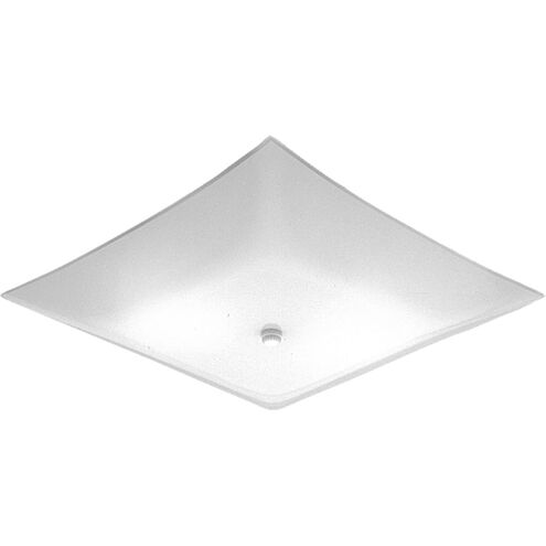 Square Glass 3 Light 14 inch White Close-to-Ceiling Ceiling Light