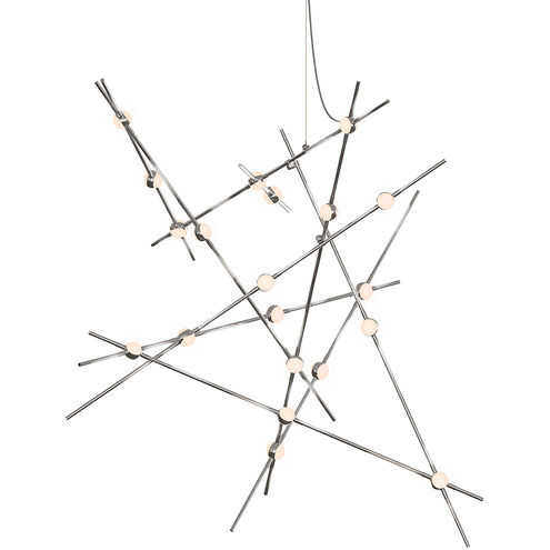 Constellation LED 37.25 inch Satin Nickel Chandelier Ceiling Light in 3000K, White, Standard Suspension