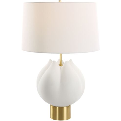 In Bloom 25.5 inch 150.00 watt Chalk White and Antiqued Brass Table Lamp Portable Light