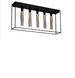 Caged 5 Light 43.31 inch Black Marble Semi-Flush Mount Ceiling Light