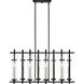Ethan 8 Light 37.5 inch Antique Forged Iron / Brushed Steel Linear Chandelier Ceiling Light