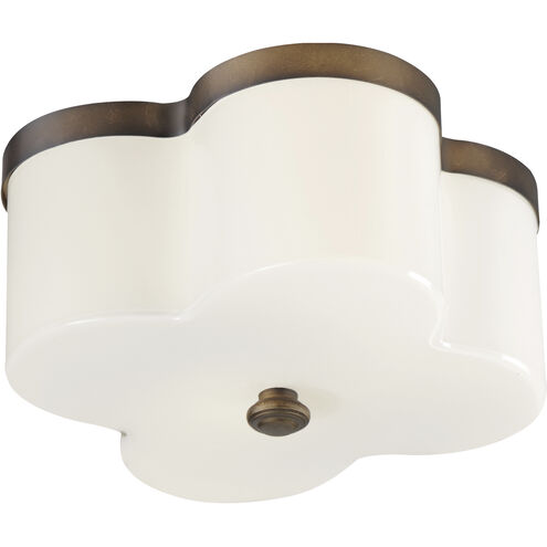 Clover 2 Light 13.5 inch Antique Bronze Flush Mount Ceiling Light
