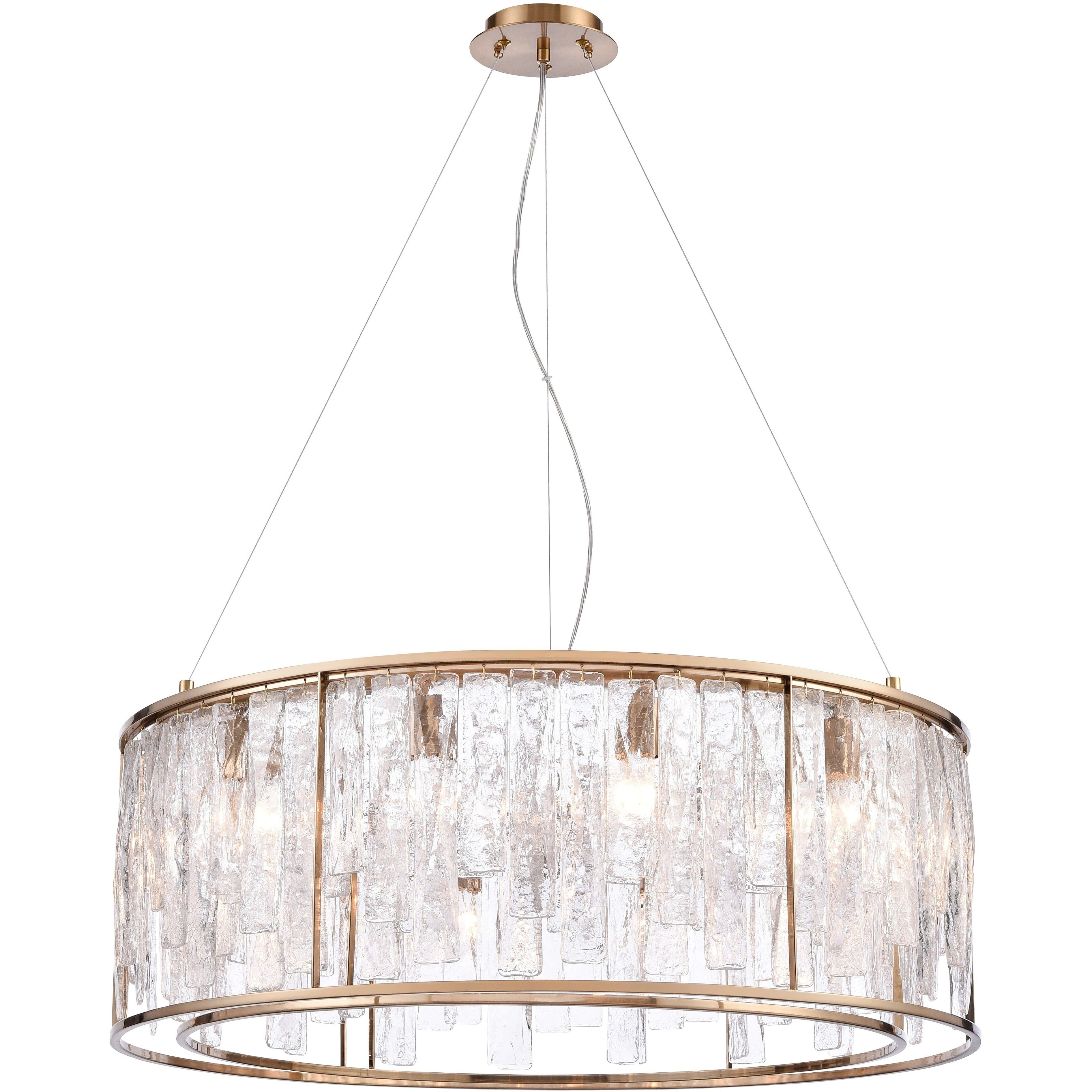 Boundaries 12 Light 32 inch Lacquered Gold Pendant Ceiling Light