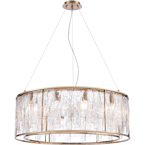 Boundaries 12 Light 32 inch Lacquered Gold Pendant Ceiling Light