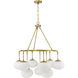 Modern 9 Light 34 inch Natural Brass Chandelier Ceiling Light
