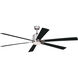 Wheelock 60 inch Satin Nickel with Black-Driftwood Blades Indoor/Outdoor Ceiling Fan