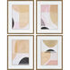 Curved Forms Pink and Gray and Metallic Framed Art
